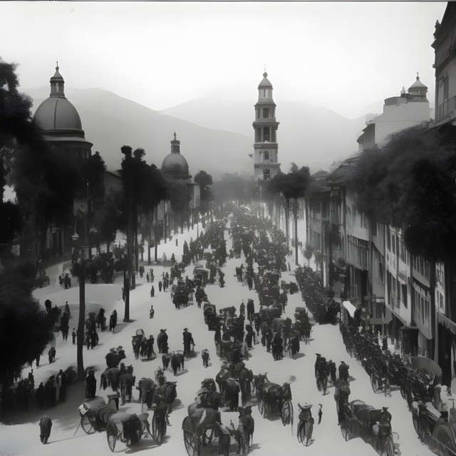 Santiago, Chile, year 1913 - Generated by Stable Diffusion