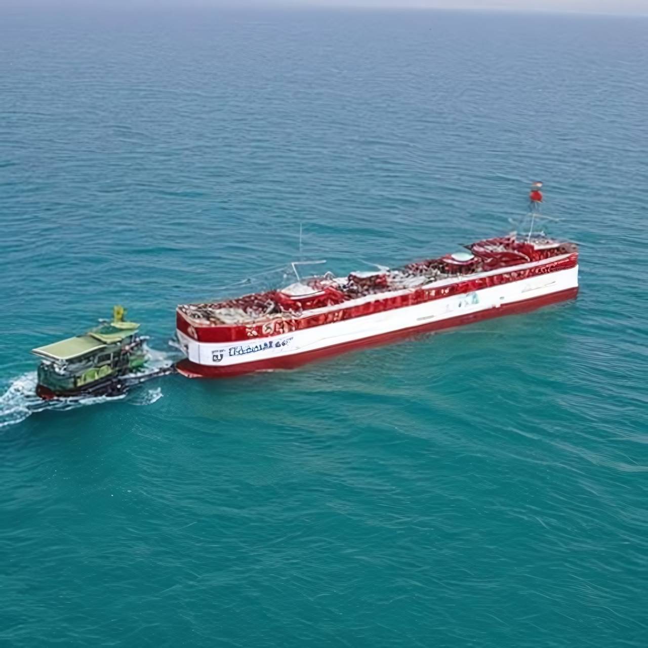 A ferry at Red Sea - Generated by Stable Diffusion