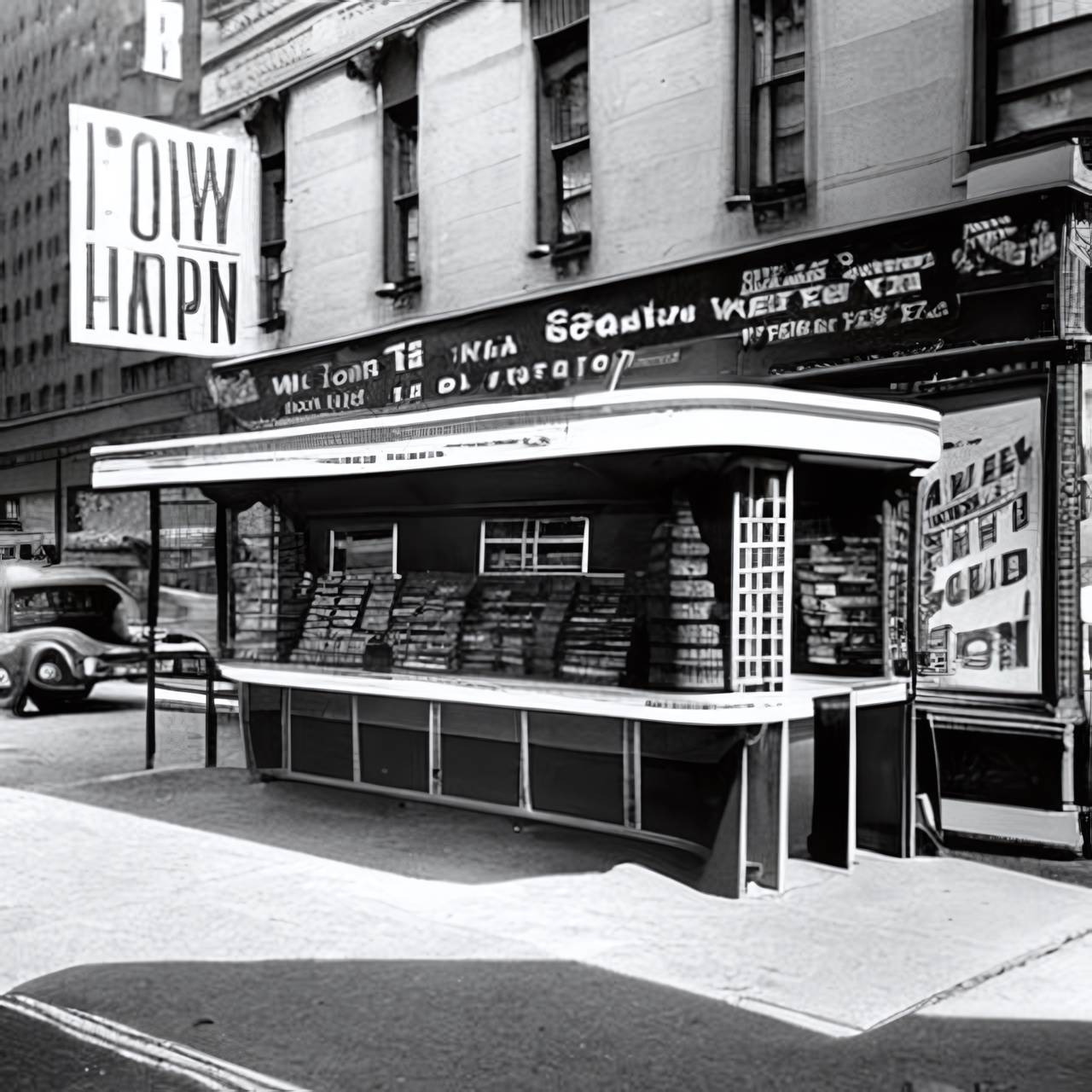A Newsstand from 1938- Generated by Stable Diffusion