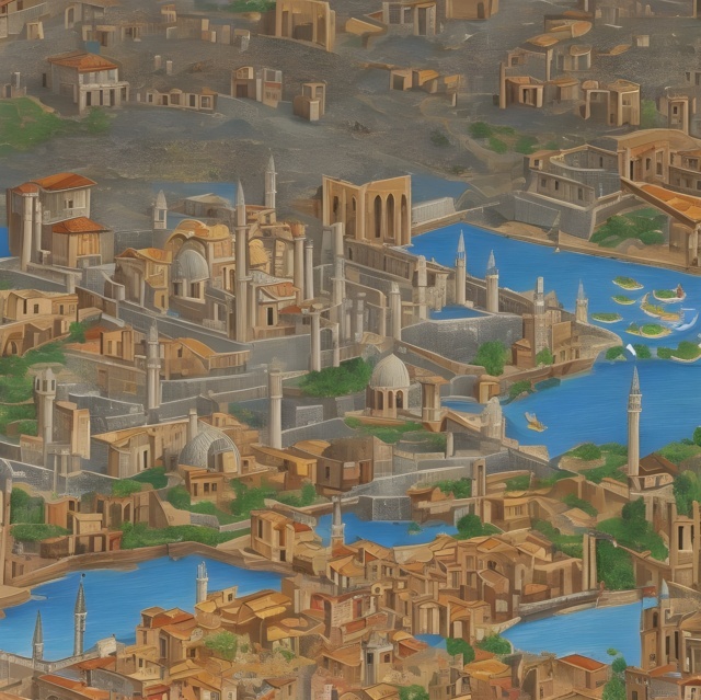 Constantinople at year 674 - Generated by Stable Diffusion