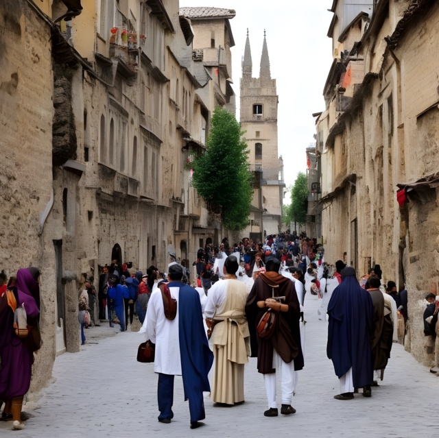 A city street in Carolingian Empire - Generated by Stable Diffusion