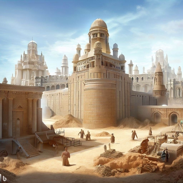 Construction of Zisa Palace - Generated by Bing Image Creator