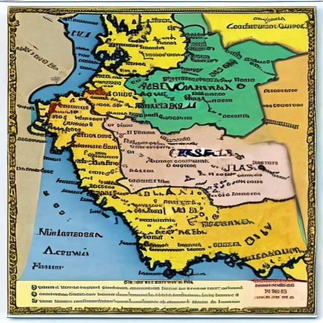 A detail from a map of Europe in 19th Century - Generated by Stable Diffusion