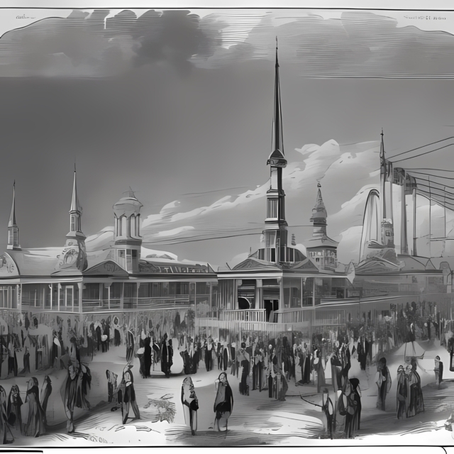 A young man reading Centennial Exposition in  1876 - Generated by Stable Diffusion