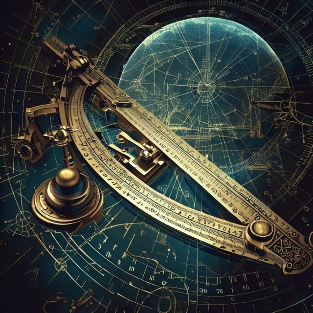 A diagram of the sextant and the celestial sphere - Generated by Bing Image Creator