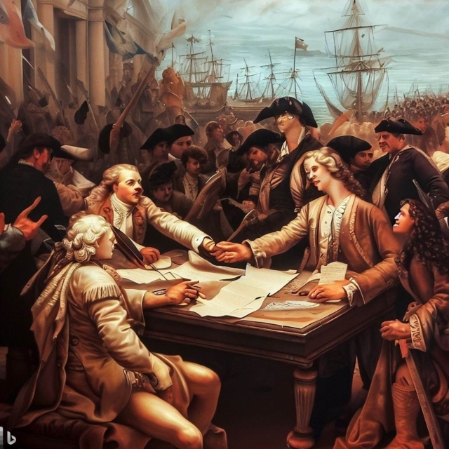 A historical scene depicting the signing of the Treaty of Concordia - Generated by Bing Image Creator