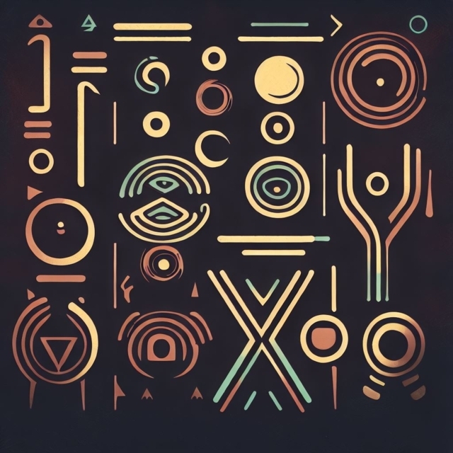 A stylized illustration of Nsibidi symbols - Generated by Bing Image Creator